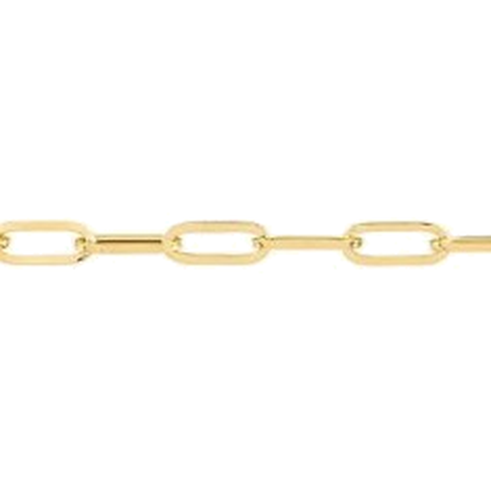HOLLOW PAPERCLIP DIAMOND CUT CHAIN