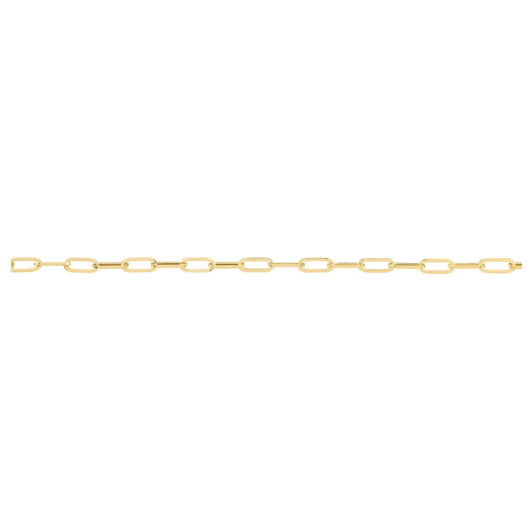 HOLLOW PAPERCLIP DIAMOND CUT CHAIN