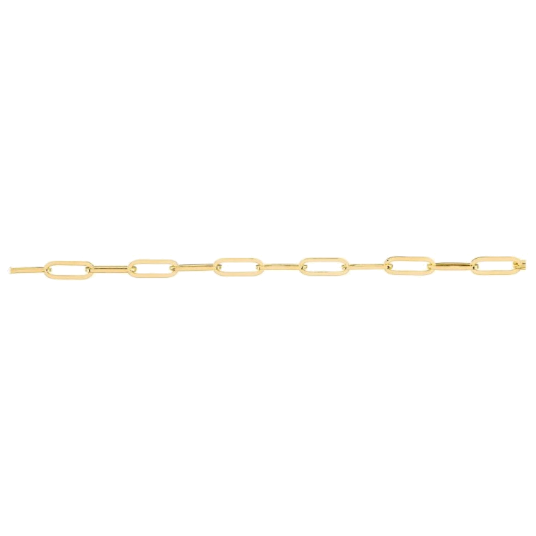 HOLLOW PAPERCLIP DIAMOND CUT CHAIN