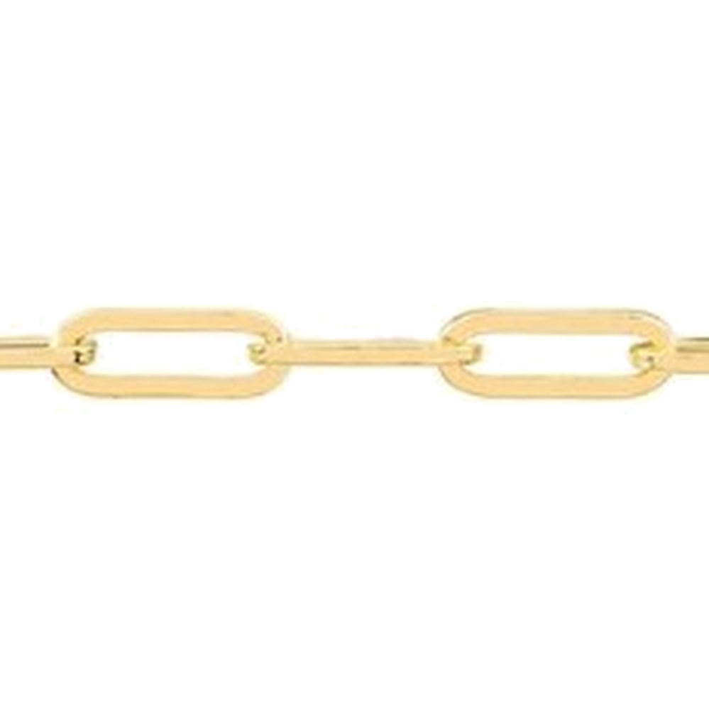 HOLLOW PAPERCLIP DIAMOND CUT CHAIN