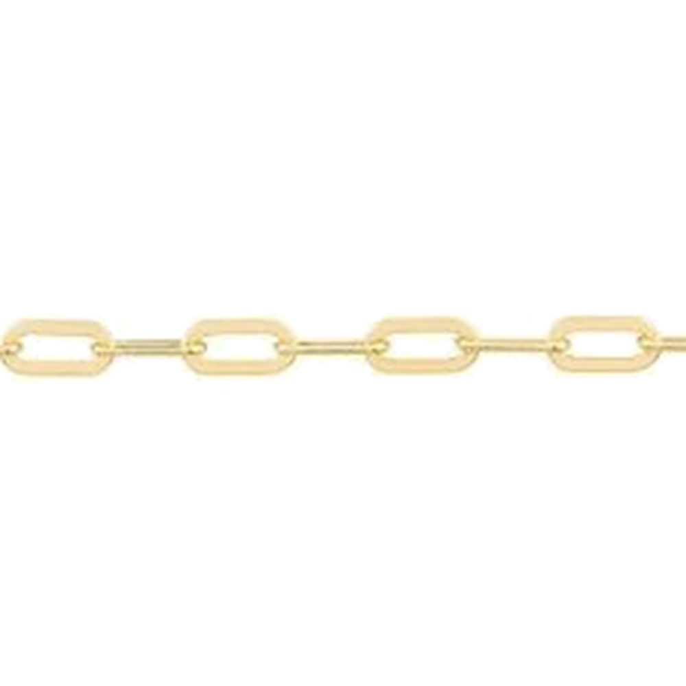 HOLLOW PAPERCLIP DIAMOND CUT CHAIN