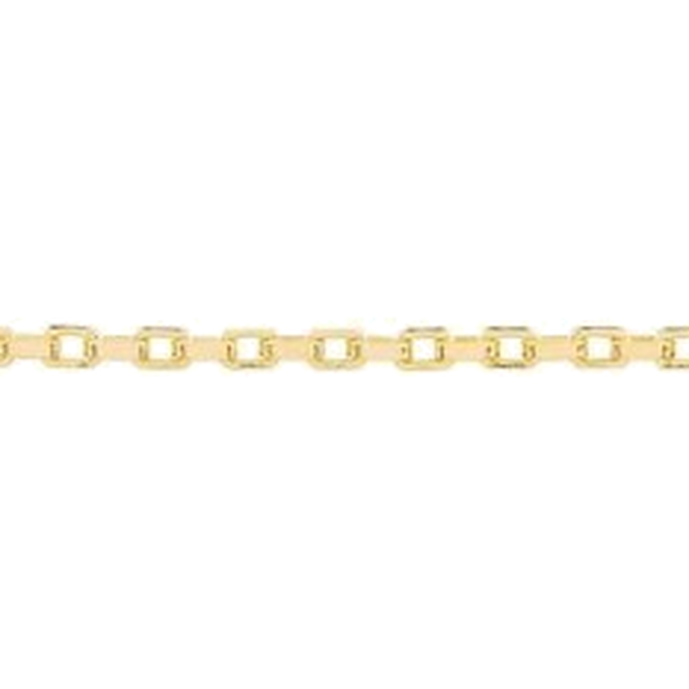 DIAMOND CUT HOLLOW SQUARE PAPERCLIP CHAIN