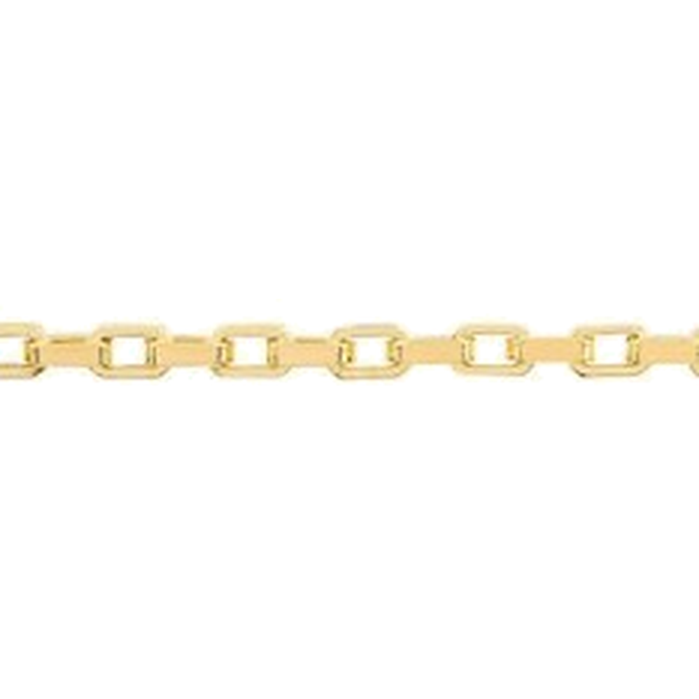 DIAMOND CUT HOLLOW SQUARE PAPERCLIP CHAIN