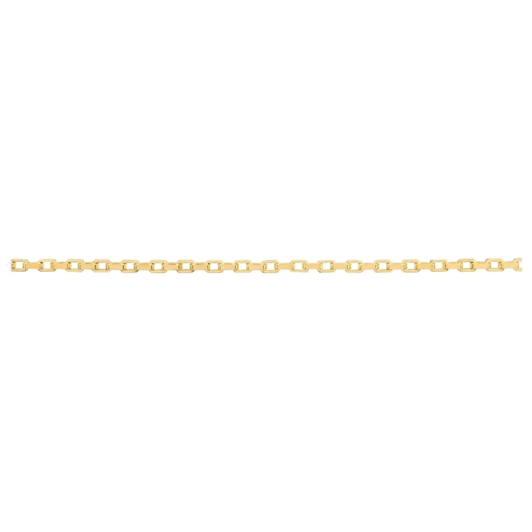 DIAMOND CUT HOLLOW SQUARE PAPERCLIP CHAIN