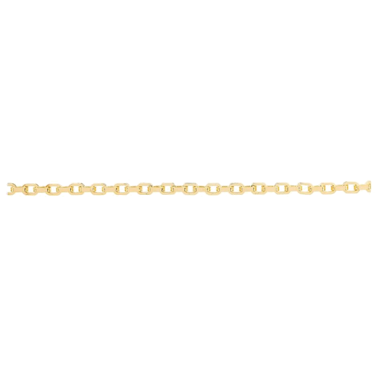 DIAMOND CUT HOLLOW SQUARE PAPERCLIP CHAIN